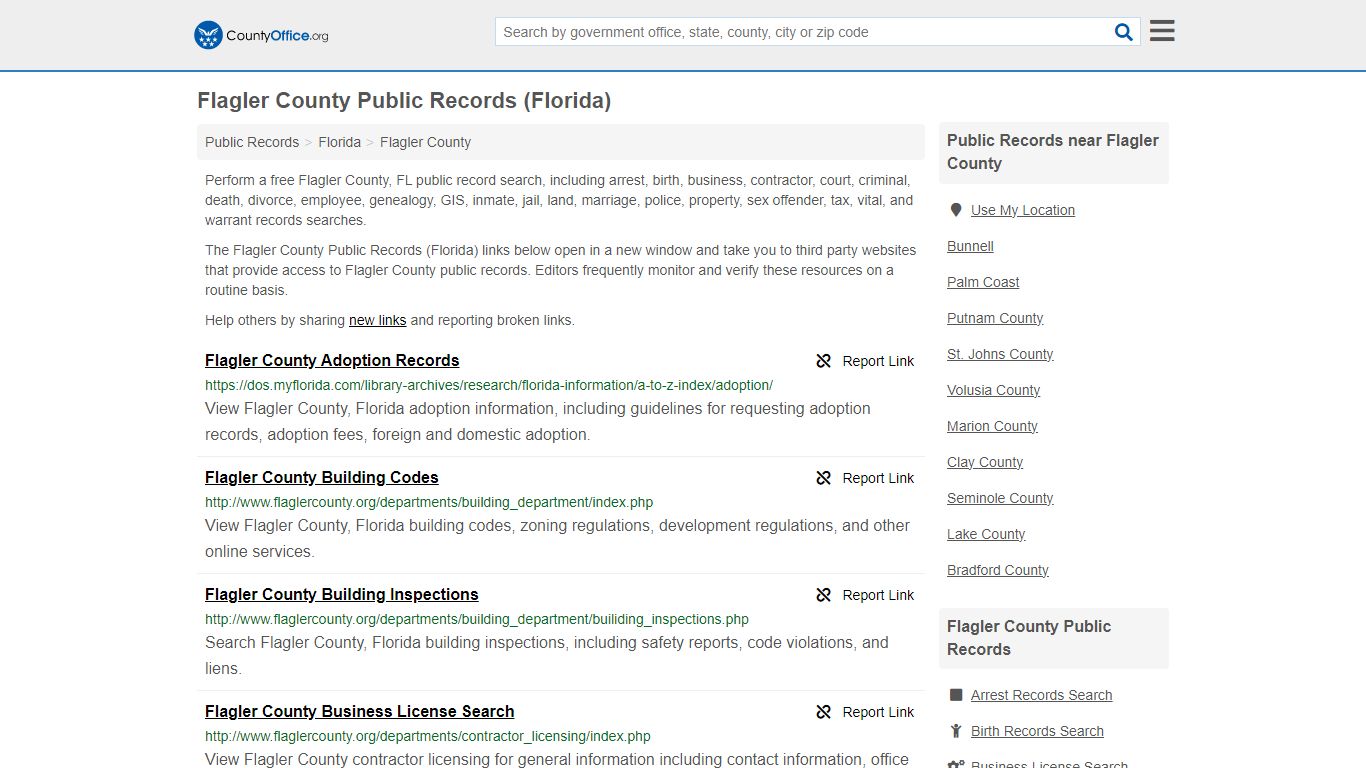 Flagler County Public Records (Florida) - County Office