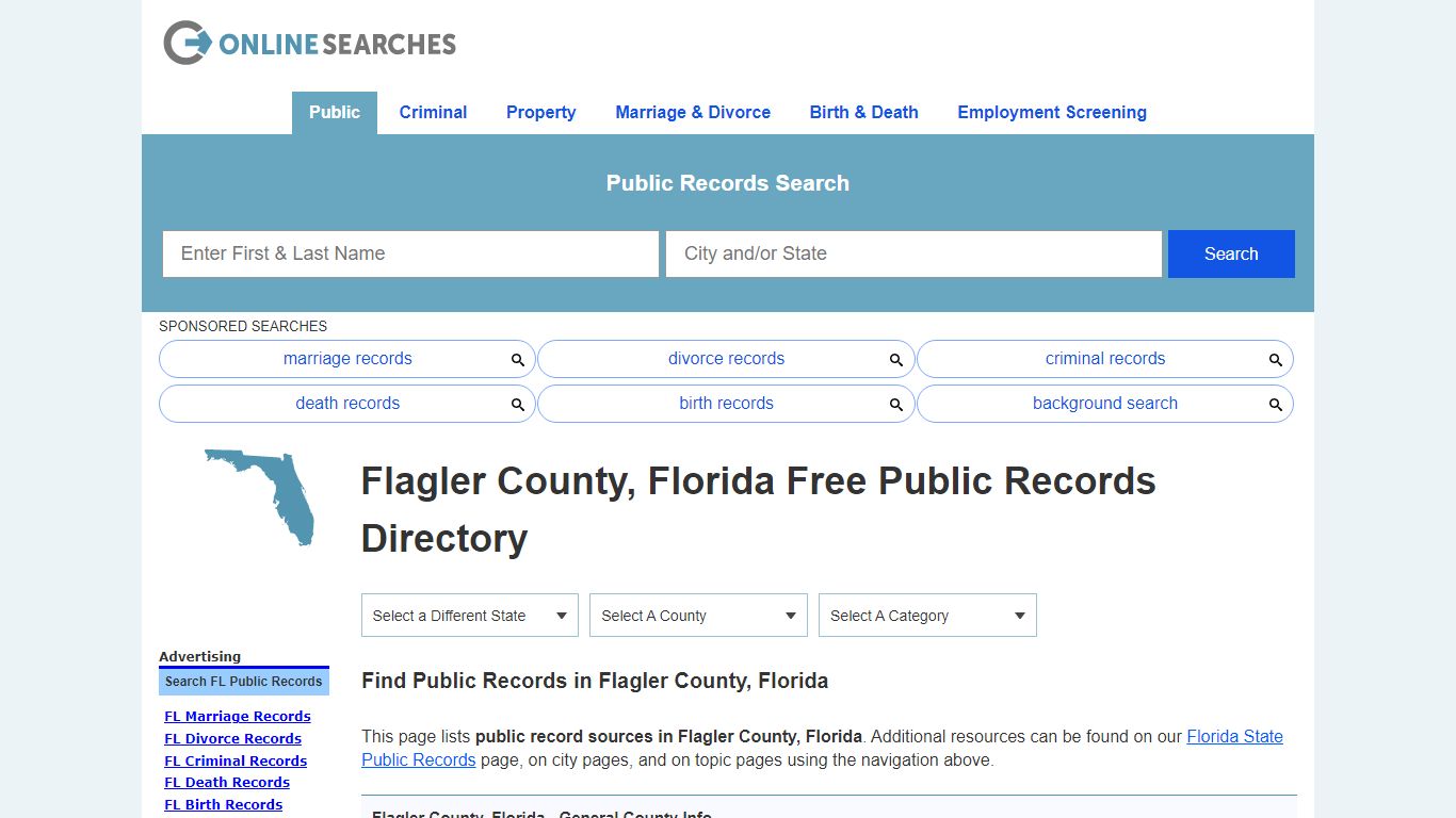 Flagler County, Florida Public Records Directory